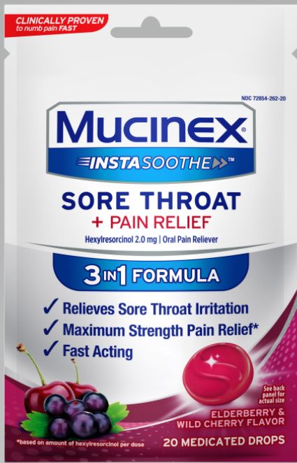MUCINEX® InstaSoothe™ Sore Throat + Pain Relief - Elderberry & Wild Cherry